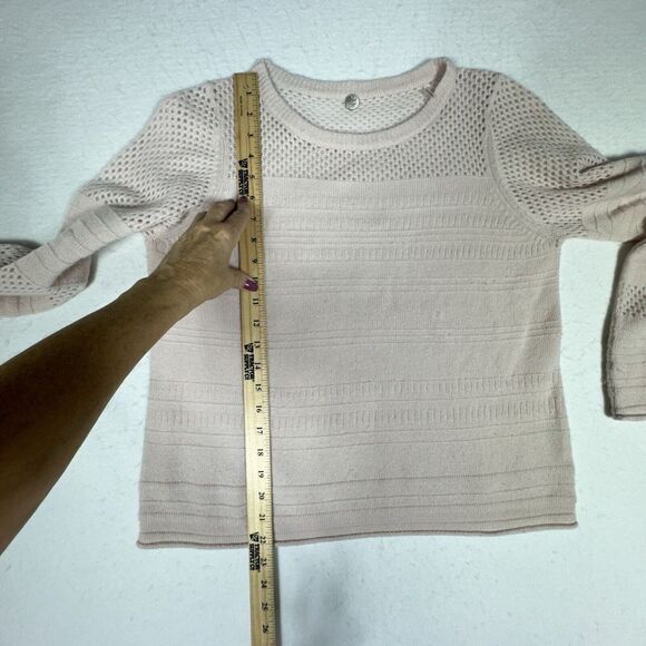 Margaret O’Leary 100% Cashmere Sweater Blush Bell Sleeve size Large - Picture 6 of 8